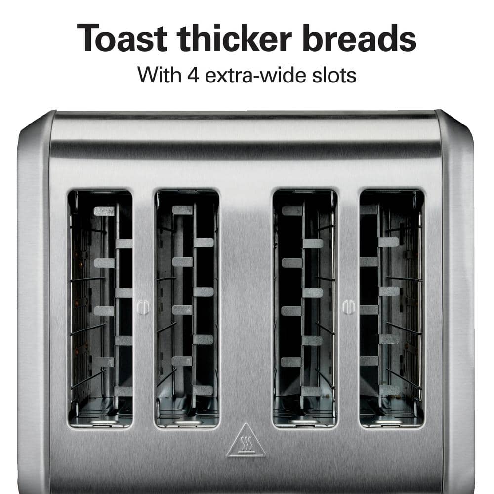 Hamilton Beach Brushed Stainless Steel 4-Slice Toaster with Wide Slots