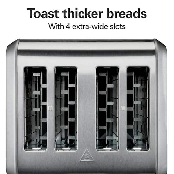 Hamilton Beach 4 Slice Toaster with Extra-Wide Slots, White- 24218