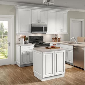 Benton Assembled 30x34.5x24 in. Sink Base Cabinet with False Drawer Front in White