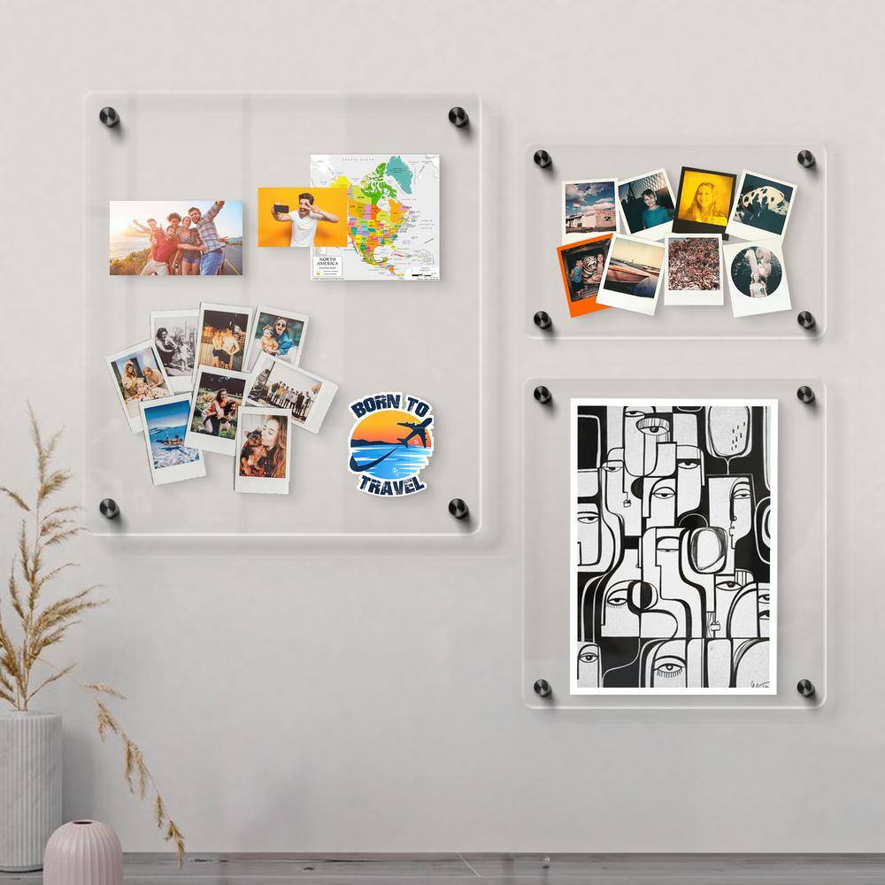 23" x 23" Black Acrylic Floating Wall Photo Frame Set