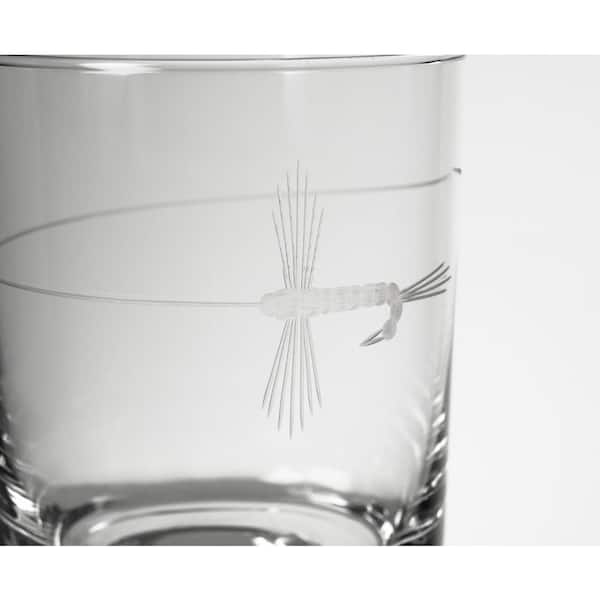 Fly Fishing Double Old Fashioned Glass Set of 4