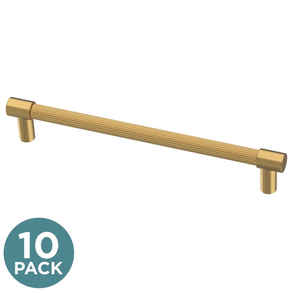 (10-Pack) Fluted 6-5/16 in. (160 mm) Modern Brushed Modern Gold Cabinet Handle Drawer Pulls price history on PriceWatchPro