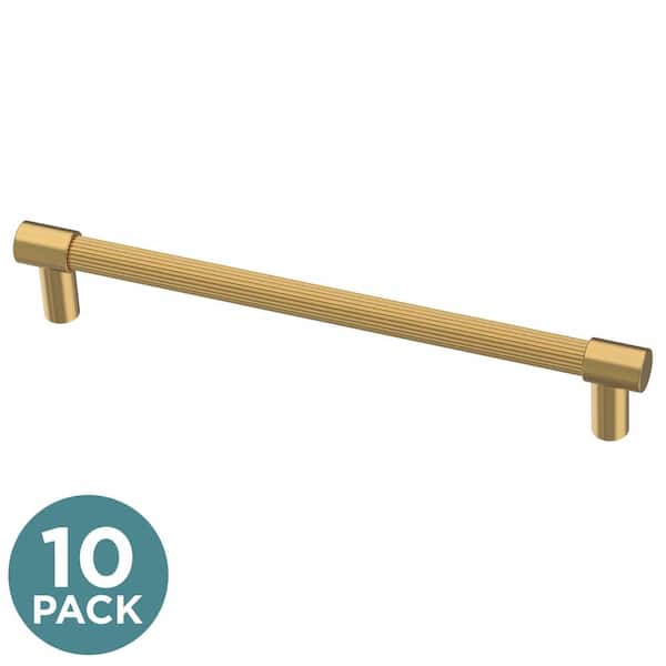 Liberty (10-Pack) Fluted 6-5/16 in. (160 mm) Modern Brushed Modern Gold Cabinet Handle Drawer Pulls