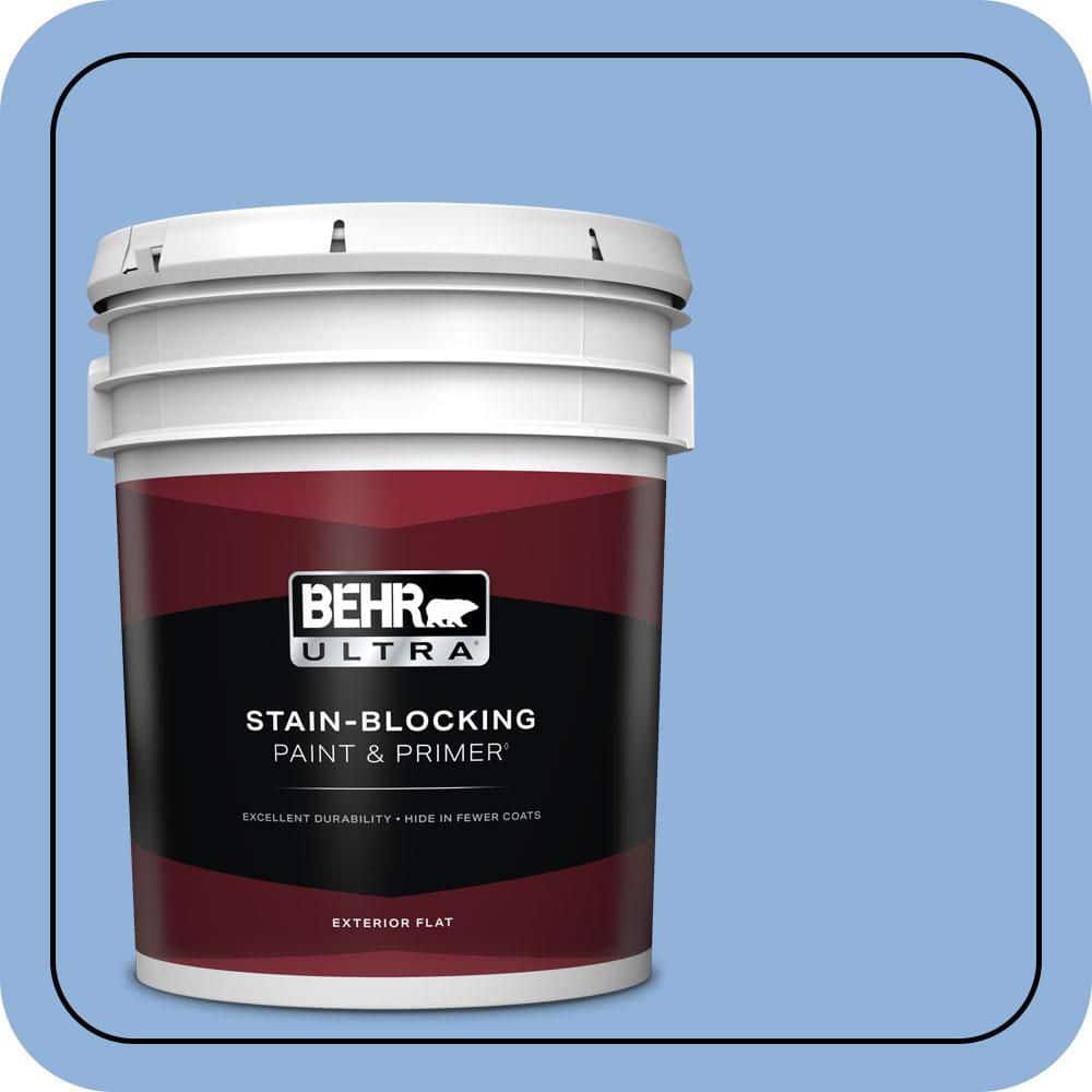 BEHR ULTRA 5 gal. #580B-5 Cornflower Blue Flat Exterior Paint
