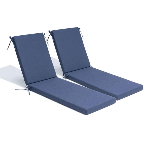 20.9 in. x 71.8 in. 2-Piece Outdoor Chaise Lounge Cushion Patio Cushion for Pool in Sky