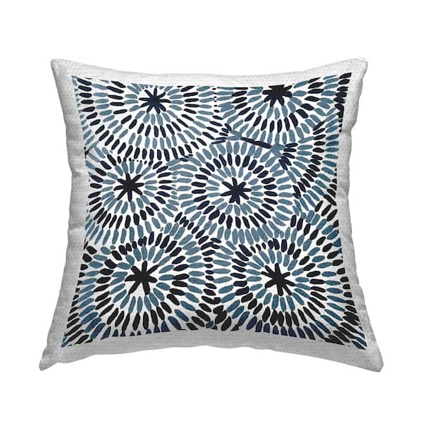 Stupell Industries Geometric Circles Layered Abstract Pattern Blue Square Outdoor Throw Pillow