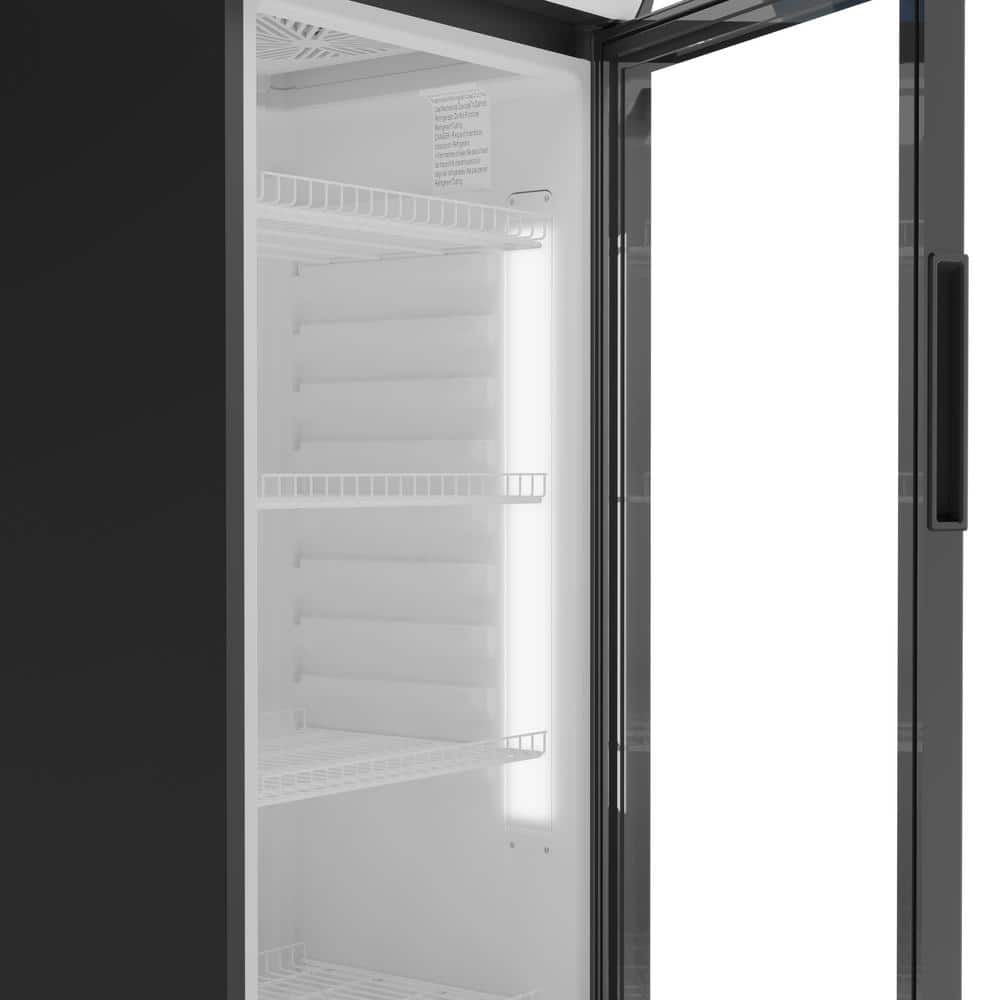 22-Inch Black Single Door Commercial Display Refrigerator
