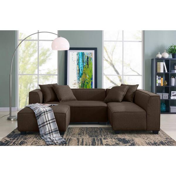 Handy Living Phoenix 3 Piece Chocolate Brown Linen 4 Seater L Shaped Right Facing Sectional Sofa With Ottoman Phx Sec Lin87 The Home Depot - Furniture Sectional Sofas Phoenix Handy Living Phoenix 3 Piece Chocolate Brown Linen 4 Seater L Shaped Right Facing Sectional Sofa With Ottoman Phx Sec Lin87 The Home Depot - Furniture Sectional Sofas Phoenix