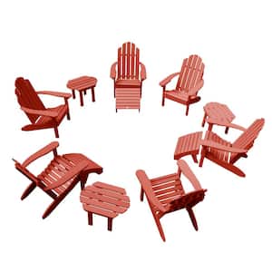 Classic Wesport Rustic Red 12-Piece Recycled Plastic Patio Fire Pit Seating Set