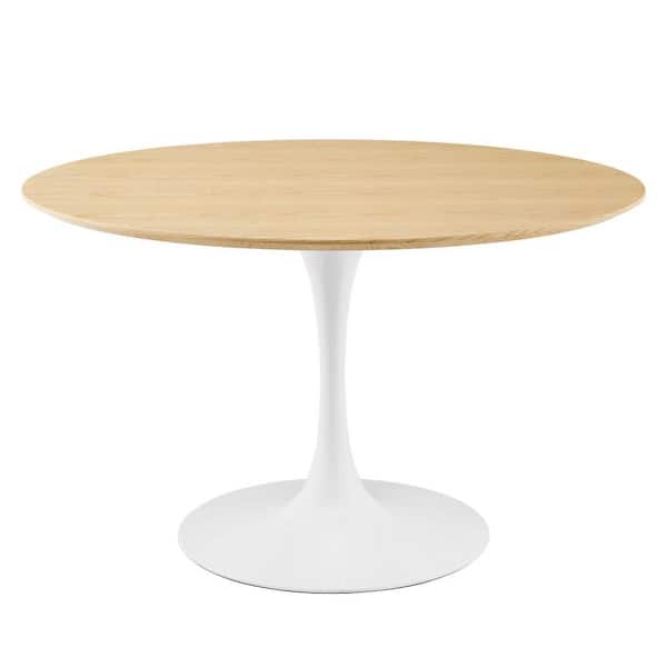 MODWAY Lippa 47 in. Round Natural Wood Dining Table (Seats-4)