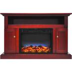 Kingsford 47 in. Electric Fireplace with Multi-Color LED Insert and Entertainment Stand in Cherry