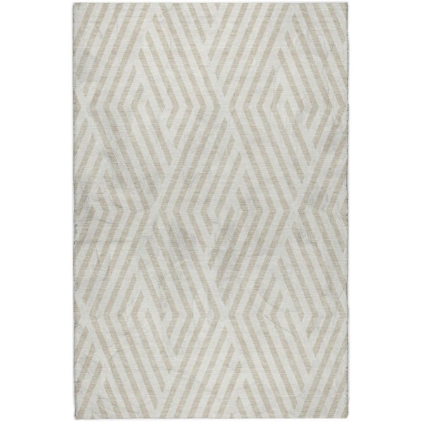 Dream Shag Premium Machine Washable Abstract ADS550 Ivory 5 ft. x 7 ft. 6 in. Area Rug