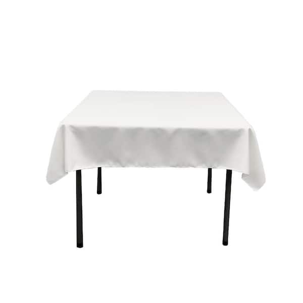 Polyester Poplin 60 in. x 120 in. White Rectangular Tablecloth
