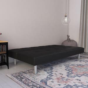 Nina Black Faux Leather Upholstered Futon