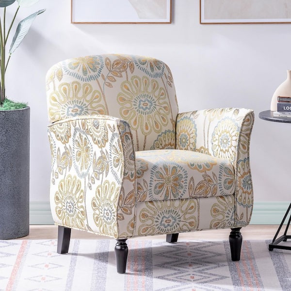 URTR Mid Home Chair Depot with Leisure The Century Backrest Armrest 1) Fabric Room Chair of Armchair Living Sofa and and Beige (Set HY02375Y - Yellow