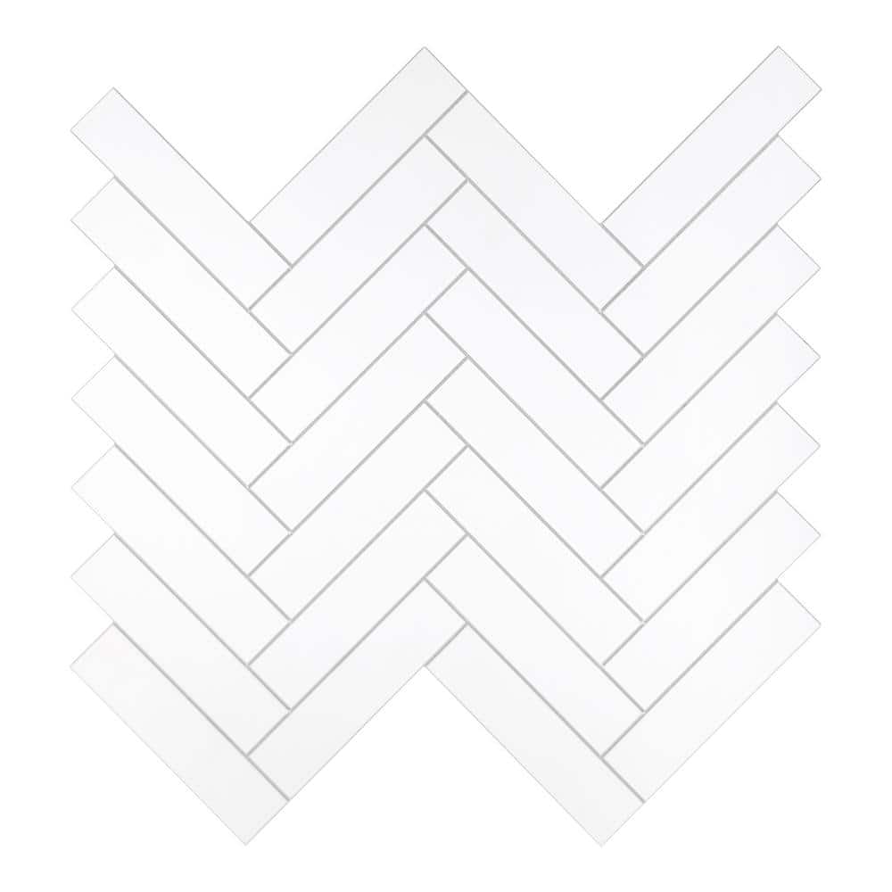 sunwings Herringbone 12.4 in. x 13 in. Peel and Stick Backsplash Tile