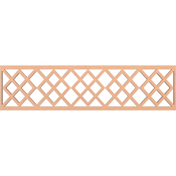 Ekena Millwork Hadley Fretwork 0.375 in. D x 47 in. W x 12 in. L Alder Wood Panel Moulding