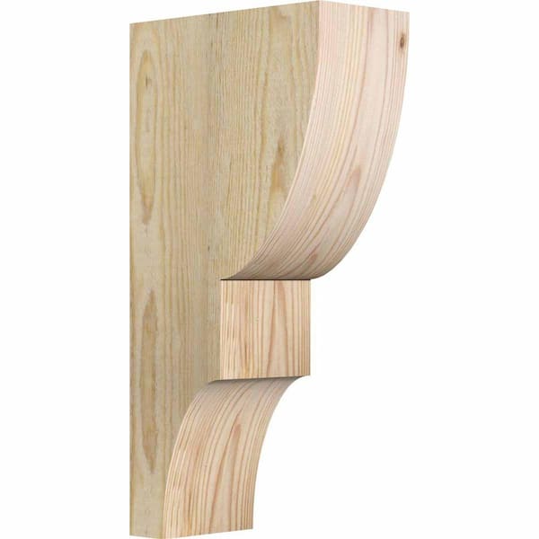 Ekena Millwork 4 in. x 8 in. x 16 in. Douglas Fir Ridgewood Rough Sawn Corbel