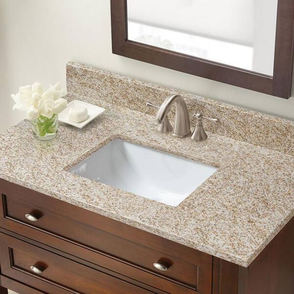 D Granite Vanity Top In Golden Hill, Home Depot Bathroom Vanity Tops Granite