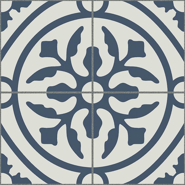 24 in. X 120 in. Navy Blue Peel & Stick Vinyl Backsplash Roll, 5 Consecutive Patterns Wall & Floor Roll (20 sq. ft. )