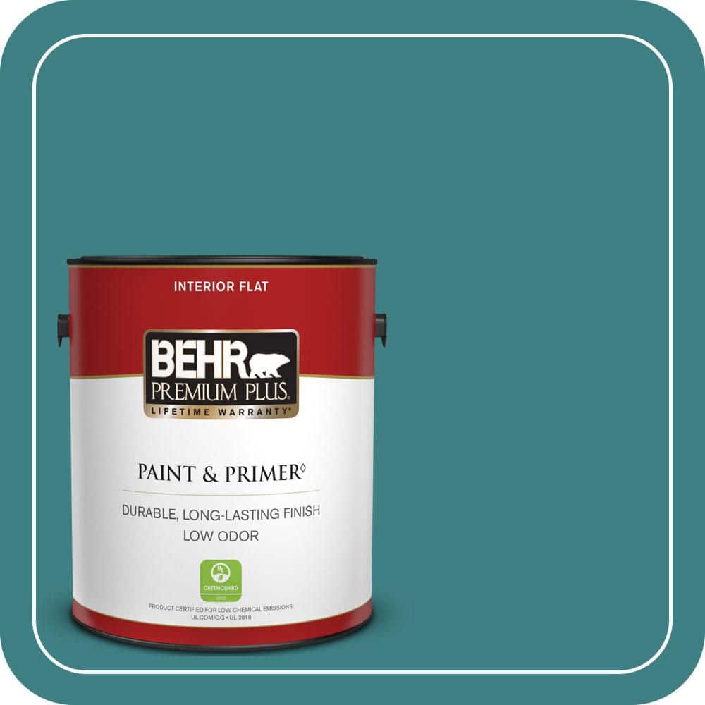 1 gal. #510D-7 Pacific Sea Teal Flat Low Odor Interior Paint & Primer price history on PriceWatchPro
