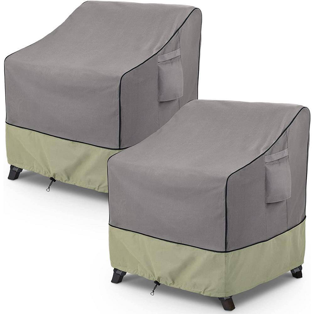 NettyPro Patio Chair Covers 2-Pack | Waterproof Outdoor Furniture Covers | Heavy Duty 600D Polyester | 30x33x34 Inches | Beige