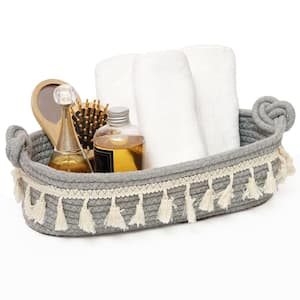 Dracelo Gray Bathroom Storage Organizer Tray Toilet Paper Storage Basket,  Towel Bread Baskets for Kitchen Organizing B09TZXQB2P - The Home Depot