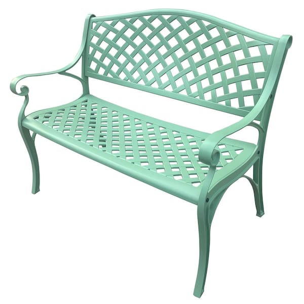 Oakland Living Outdoor Aluminum Modern Seafoam Patio Bench Loveseat