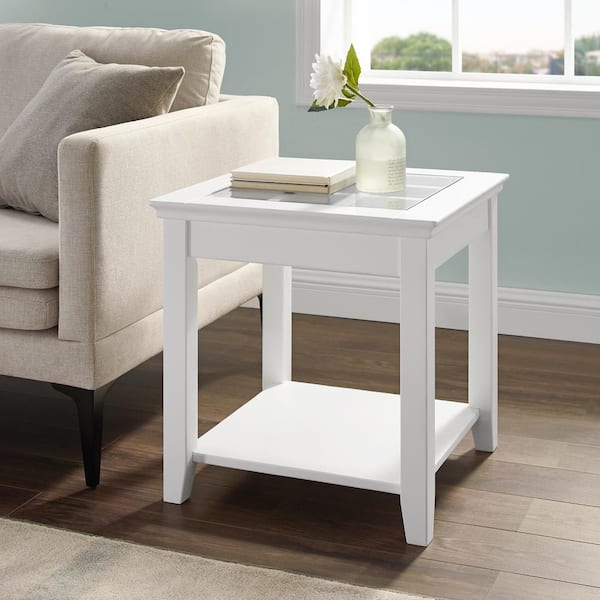 Linon Home Decor Walker White End Table, Furniture Row Living Room End Tables