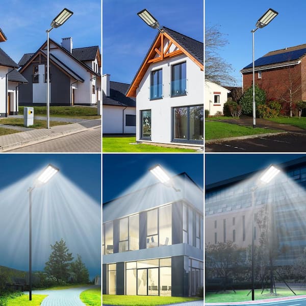 JAZAVA 480000 Lumens 4800-Watt 240-Degree Black Motion Sensing