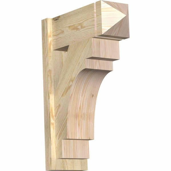 Ekena Millwork 8 in. x 28 in. x 20 in. Merced Arts and Crafts Rough Sawn Douglas Fir Outlooker