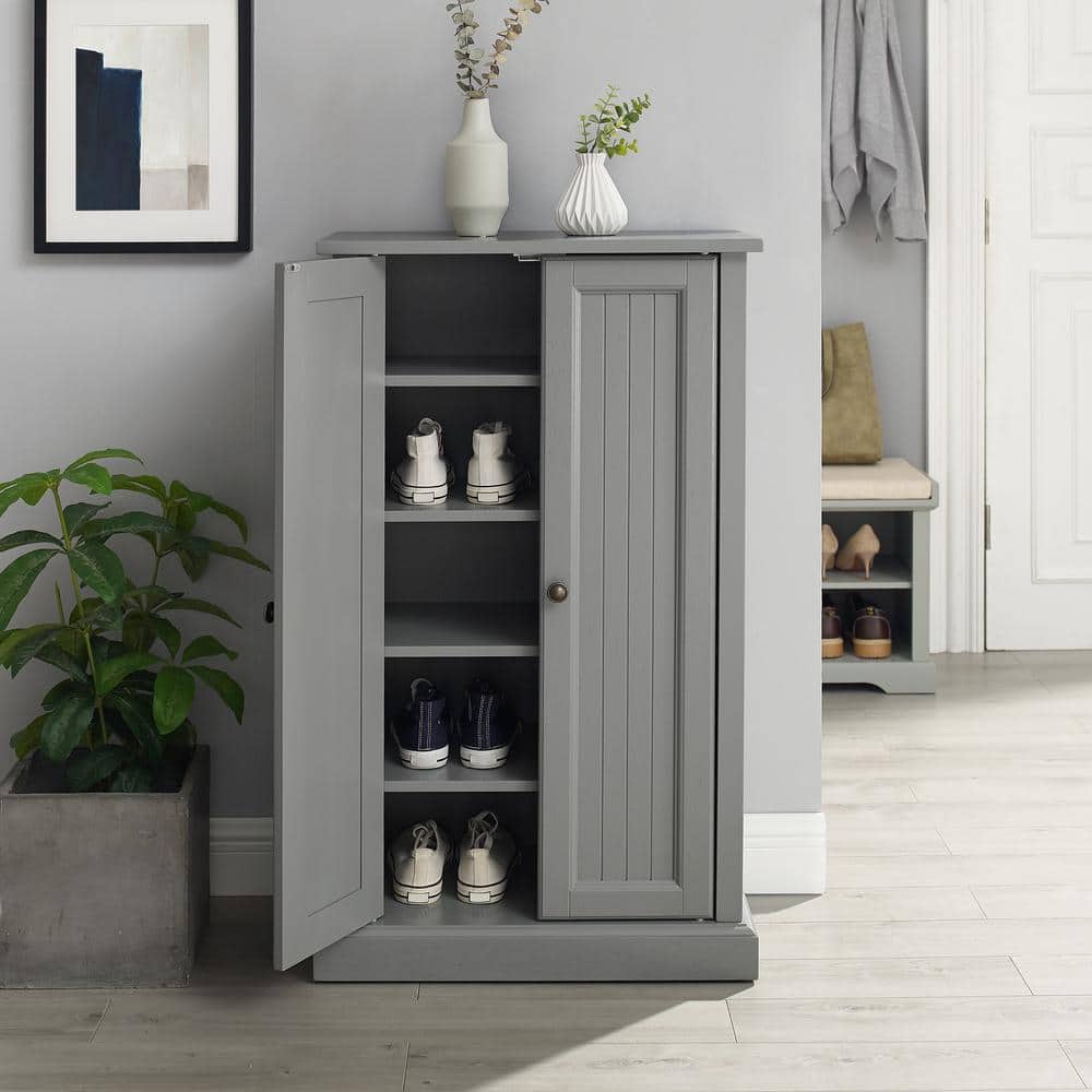 Seaside Freestanding Accent Cabinet with Adjustable Shelving in Distressed Gray