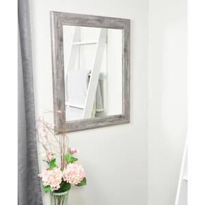 Weathered 33 in. W x 39 in. H Framed Rectangular Bathroom Vanity Mirror in Weathered Gray