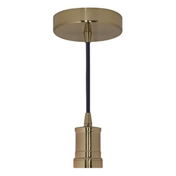 KAWOTI 1-Light Modern Antique Brass Pendant Light with Seeded Glass Shade  21147 - The Home Depot