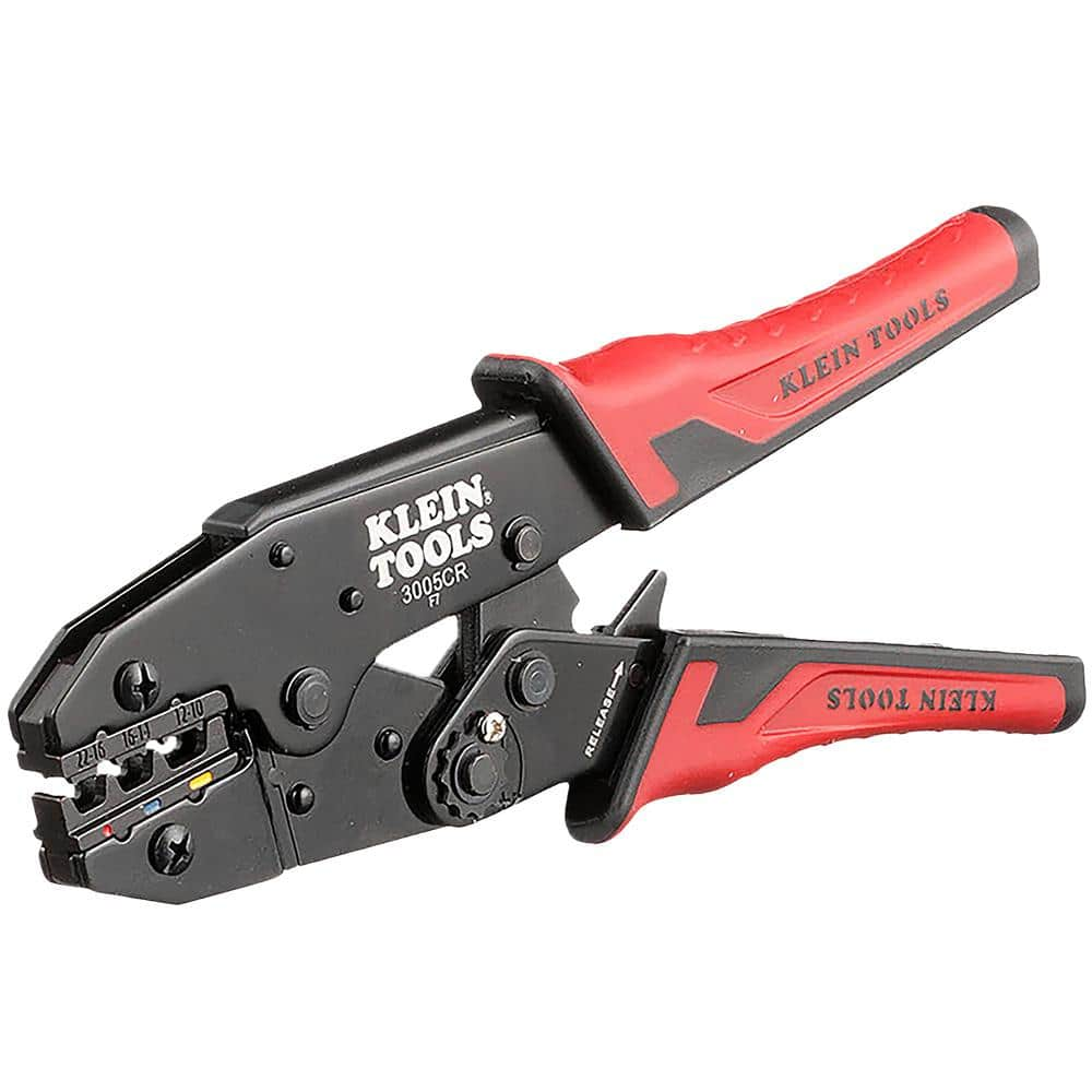 Klein Tools Ratcheting Crimper, 10-22 AWG Insulated Terminals