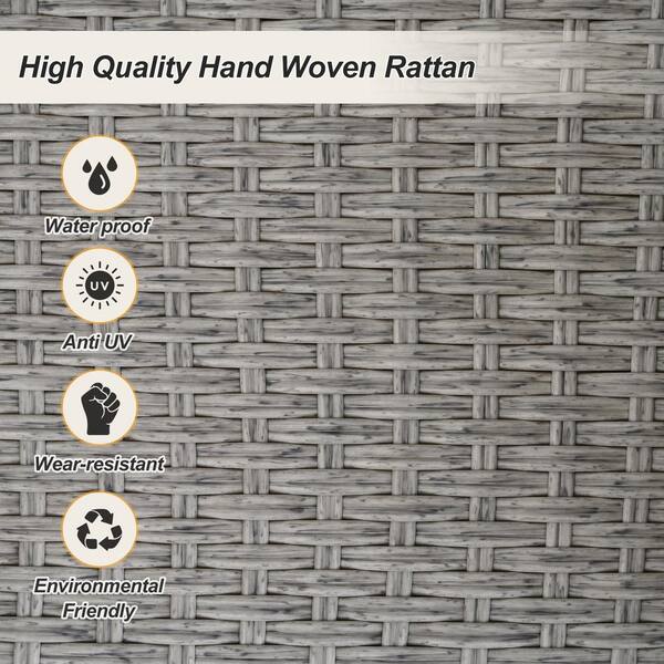 Harper & Bright Designs 2-Person Gray Wicker Porch Swing