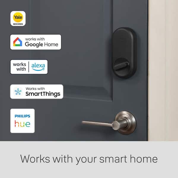 Apartment Smart Door Lock with Wi-Fi and Fingerprint Keypad Access, Black Suede