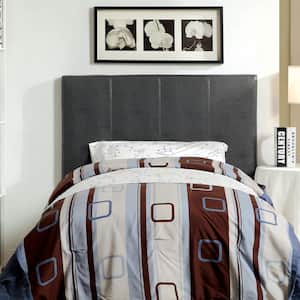 Zenna Gray Wood Frame Twin Upholstered Platform Bed