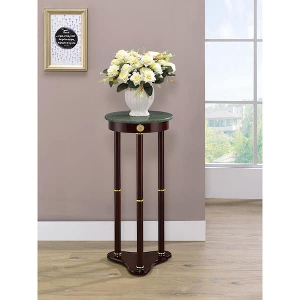 Coaster 12 in. Merlot Round Marble Accent Table