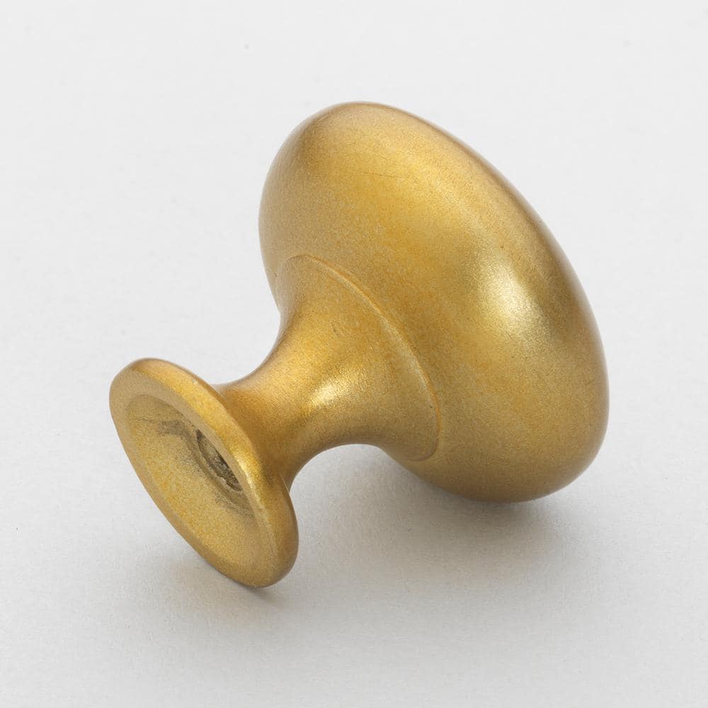 Satin Gold Round Brushed Cabinet Knob with Mounting Hardware