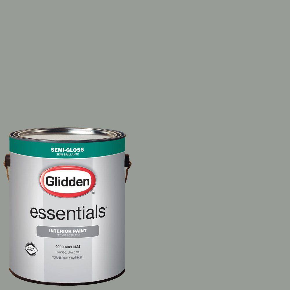 Glidden Essentials 1 gal. #HDGCN12 Greycliffe Semi-Gloss Interior Paint ...