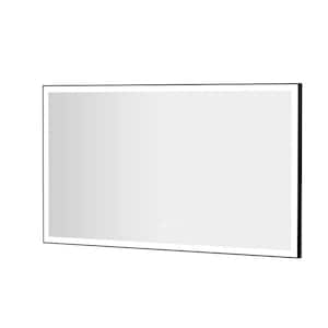 55 in. W x 30 in. H Rectangular Framed Premium Aluminum LED Wall Mounted Bathroom Vanity Mirror in Color Black