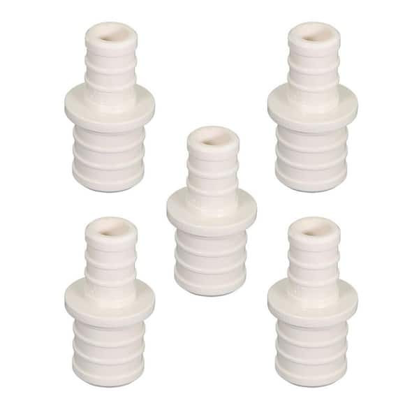 PLUMBFLEX 1 in. x 1/2 in. Plastic PEX Poly Alloy Straight Coupling Barb Pipe Fitting (5-Pack)