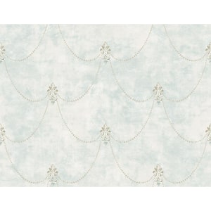 Fleur de Lys Green Paper Non-Pasted Strippable Wallpaper Roll (Cover 60.75 sq. ft.)
