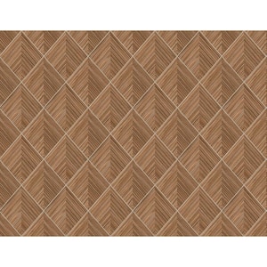 Art Deco Rhombus Bronze Paper Non-Pasted Strippable Wallpaper Roll (Cover 60.75 sq. ft.)