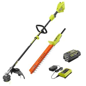 40V 15 in. Expand-It Cordless Battery Attachment Capable String Trimmer & Hedge Trimmer with 4.0 Ah Battery and Charger