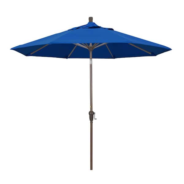 California Umbrella 9 ft. Aluminum Auto Tilt Patio Umbrella in Pacific Blue Pacifica