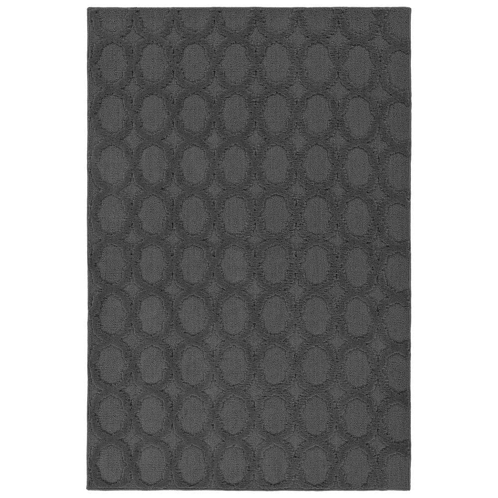 Cinder Gray Trellis 4' x 6' Tufted Synthetic Area Rug