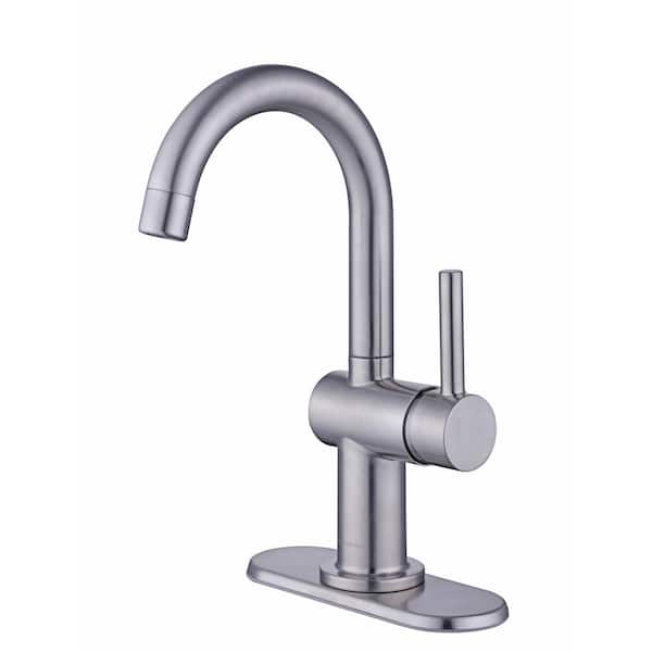 Glacier Bay Dorind Single Hole Handle High Arc Bathroom Faucet In Brushed Nickel Hd67108w 6004 - Home Depot How To Install A Bathroom Sink Mixer