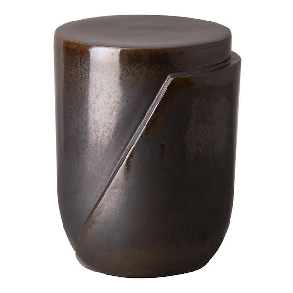 Emissary Accel 18 in. H Gunmetal Round Ceramic Garden Stool
